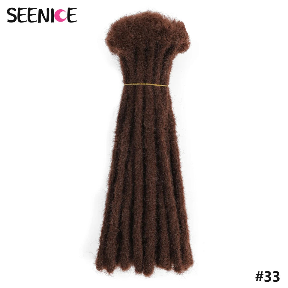 Dreadlocks Crochet Hair Extensions Afro Handmade Crochet Braids Synthetic Crochet Braiding Hair For Women And Men Ombre Brown