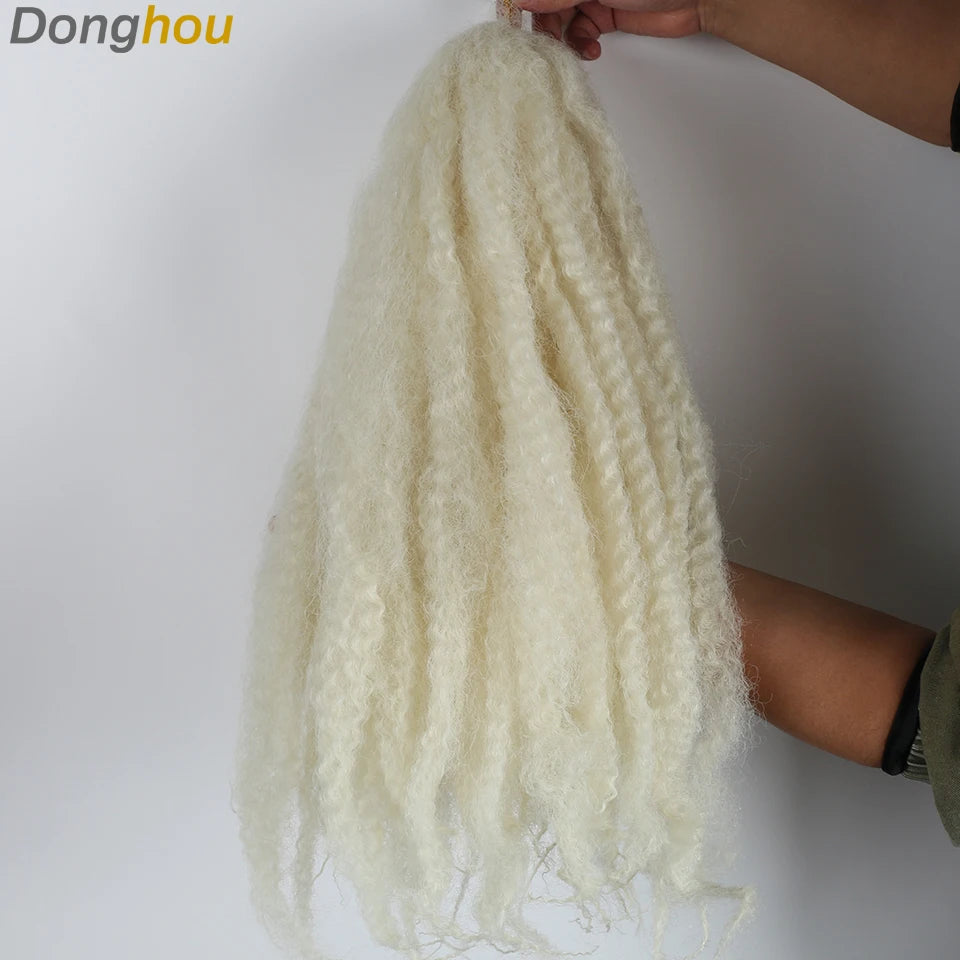 Marley Hair Faux Locs 18inch 100g Afro Kinky Crochet Hair 27 30 33 350 613 Bug 15Colors Ombre Synthetic Cuban Twist Marley Braid