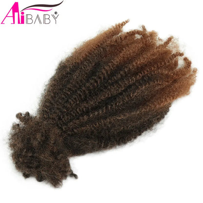 Alibaby 12Inch Synthetic Afro Kinky Twist Marley Crochet Hair Pre-Separated Spring Afro Twist Hair For Butterfly Locs Braids