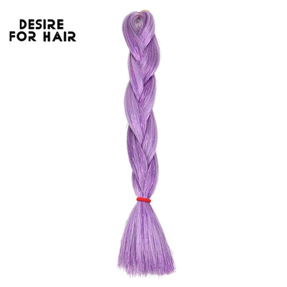 Desire for Hair 24inch Synthetic Braiding Hair Mix Tinsel Bling Bling Red Christmas Color Synthetic Hair Extensions Jumbo Braids