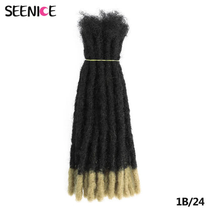 Dreadlocks Crochet Hair Extensions Afro Handmade Crochet Braids Synthetic Crochet Braiding Hair For Women And Men Ombre Brown