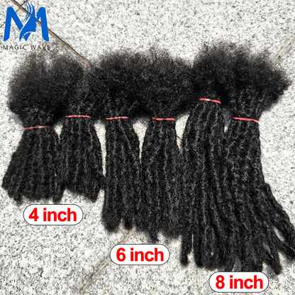 4-8inch 0.6cm Width Interlocking Locs Dreadlock Extensions Full Handmade Permanent Loc Extension Human Hair for Men/Women