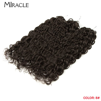 MIRACLE Afro Curly Hair Extensions 20 Inch Twist  Crochet Hair Braids Synthetic Fake Hair Deep Wave Braiding Hair for Women