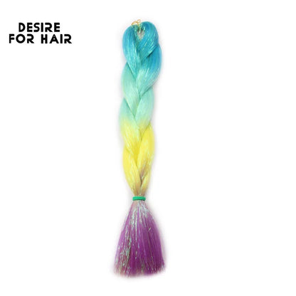 Desire for Hair 24inch Synthetic Braiding Hair Mix Tinsel Bling Bling Red Christmas Color Synthetic Hair Extensions Jumbo Braids