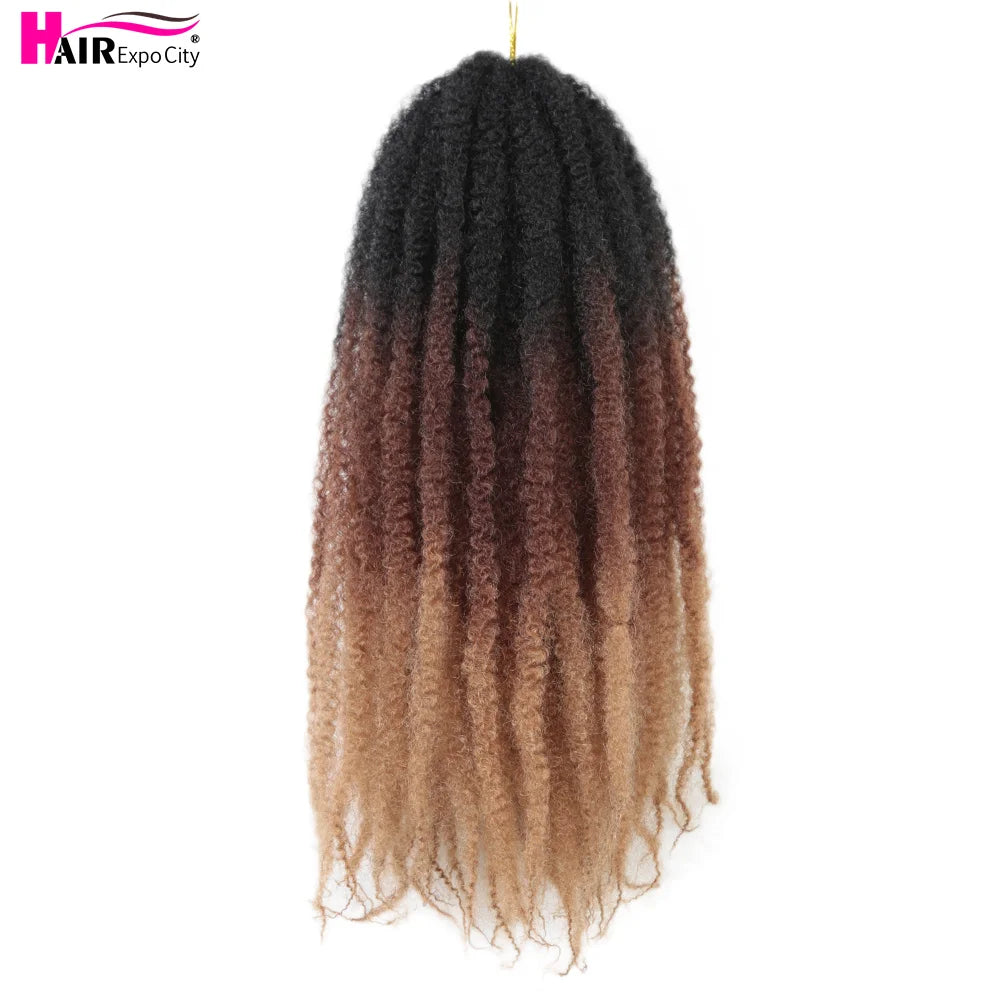 Marley Twist Hair Extensions 18inch Ombre Synthetic Braiding Hair Afro Kinky Curly Crochet Marley Braids Hair Expo City