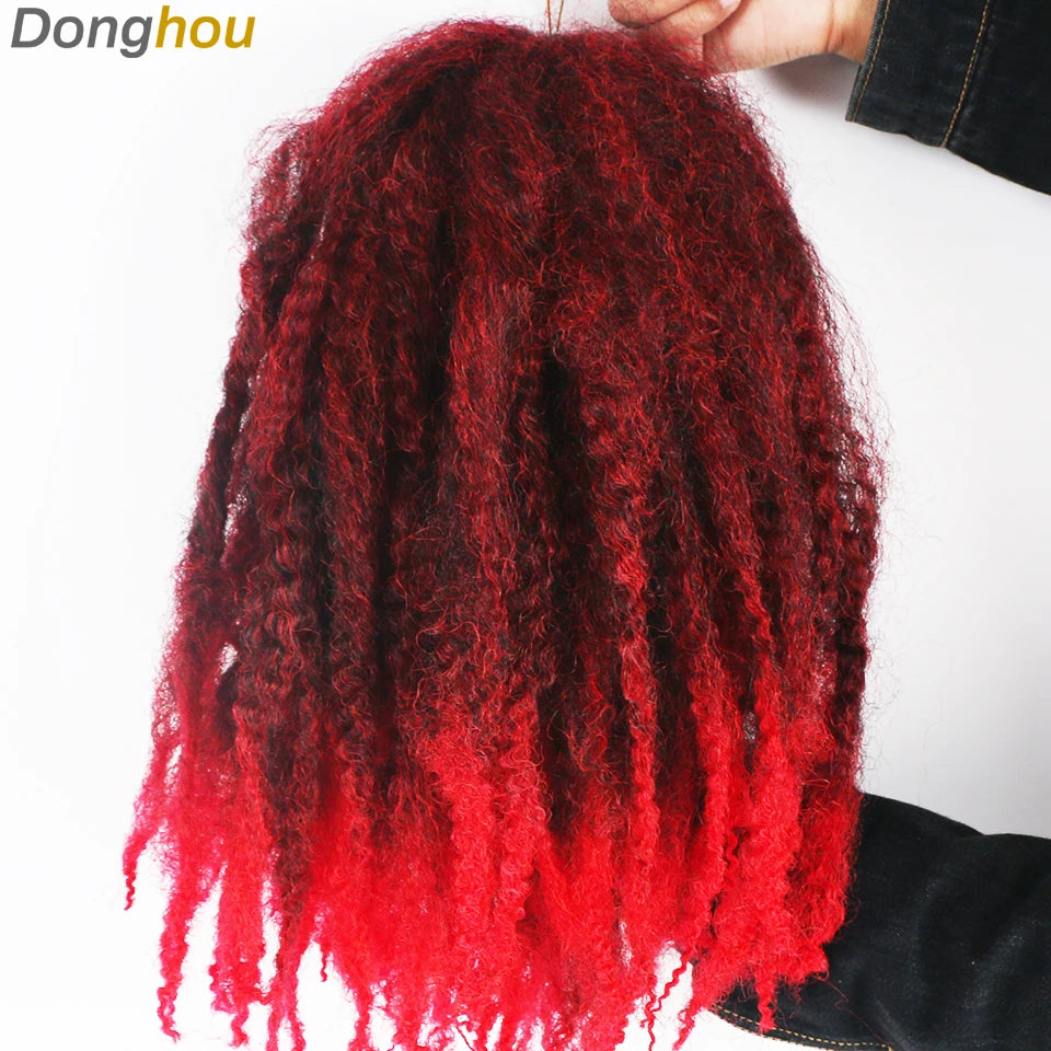 Marley Hair Faux Locs 18inch 100g Afro Kinky Crochet Hair 27 30 33 350 613 Bug 15Colors Ombre Synthetic Cuban Twist Marley Braid